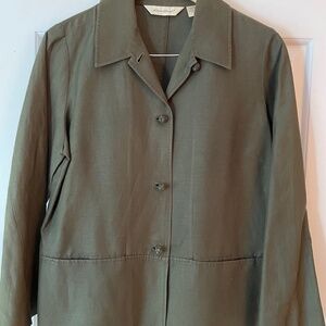 Eddie Bauer Green Silk/Linen Pant Suit. Size Petite 10